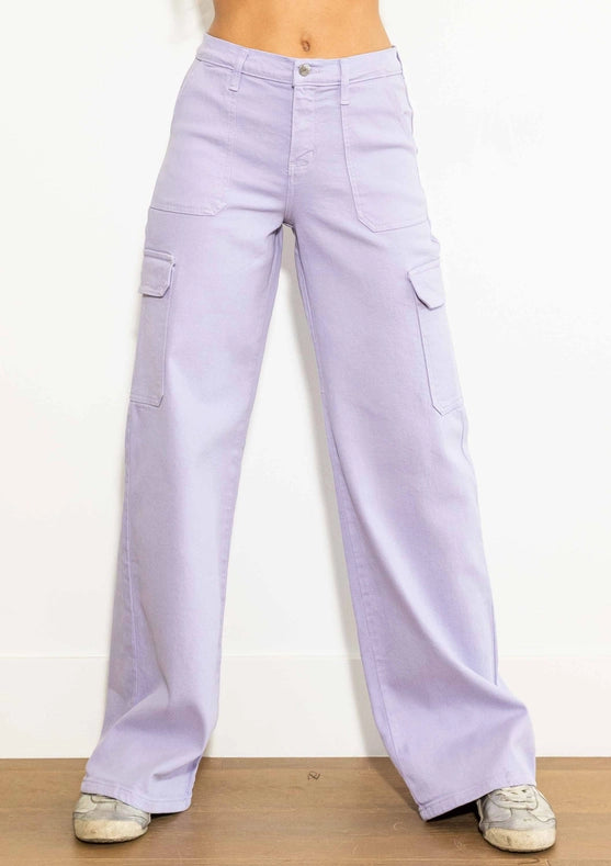 Back To Y2K Wide Cargo Jeans Lilac