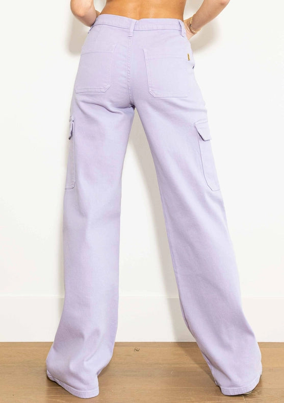 Back To Y2K Wide Cargo Jeans Lilac-Jeans-Vibrant M.i.U-1-Lilac-Urbanheer