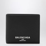 Balenciaga Black bi-fold Credit wallet in hammered leather