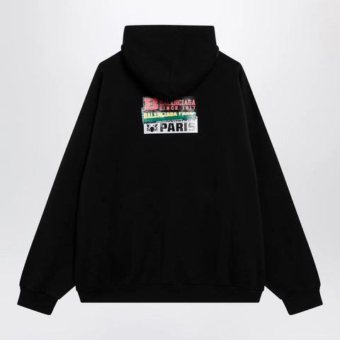 Balenciaga Black hoodie with logo print
