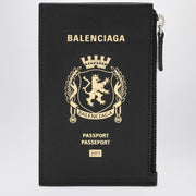 Balenciaga Black leather passport holder and wallet