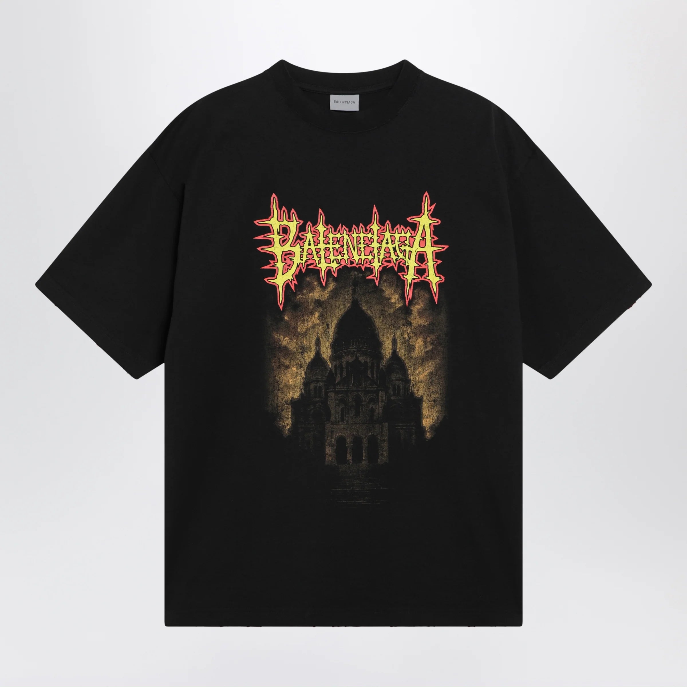 Balenciaga Black oversized T-shirt with logo print