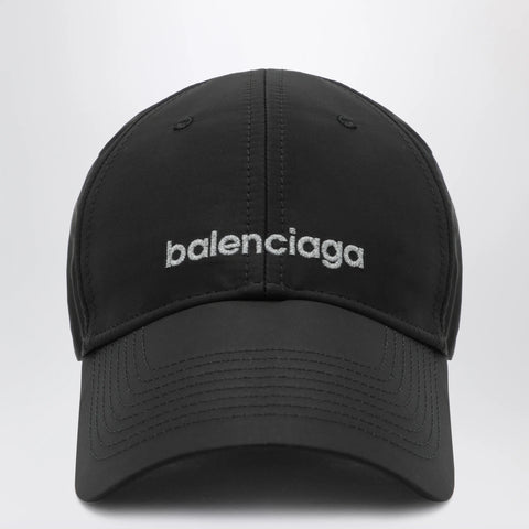 Balenciaga Black techwear cap with reflective detailing