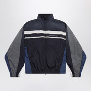 Balenciaga Black/navy/grey 50/50 technical fabric tracksuit jacket