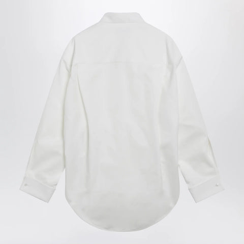 Balenciaga Cocoon shirt in cotton and silk poplin, white