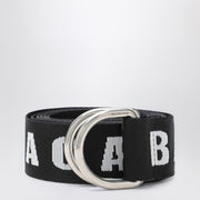 Balenciaga D-Ring belt in black and white canvas