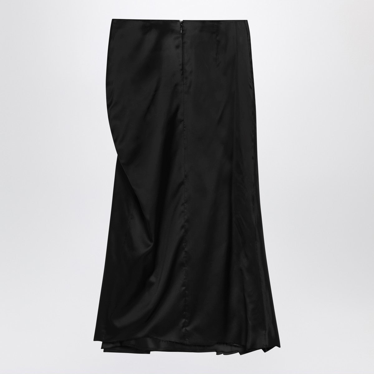 Balenciaga Draped black skirt in cupro twill