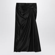 Balenciaga Draped black skirt in cupro twill