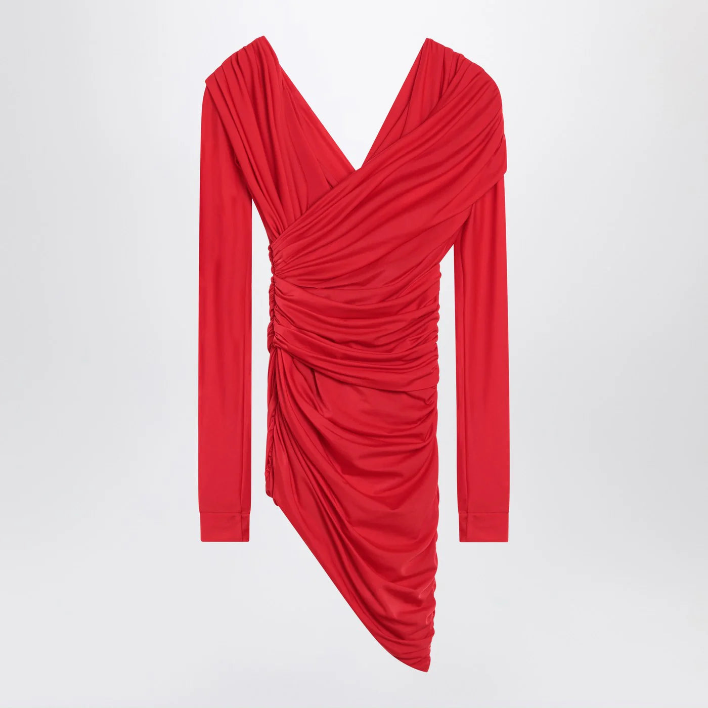 Balenciaga Draped mini dress in red jersey