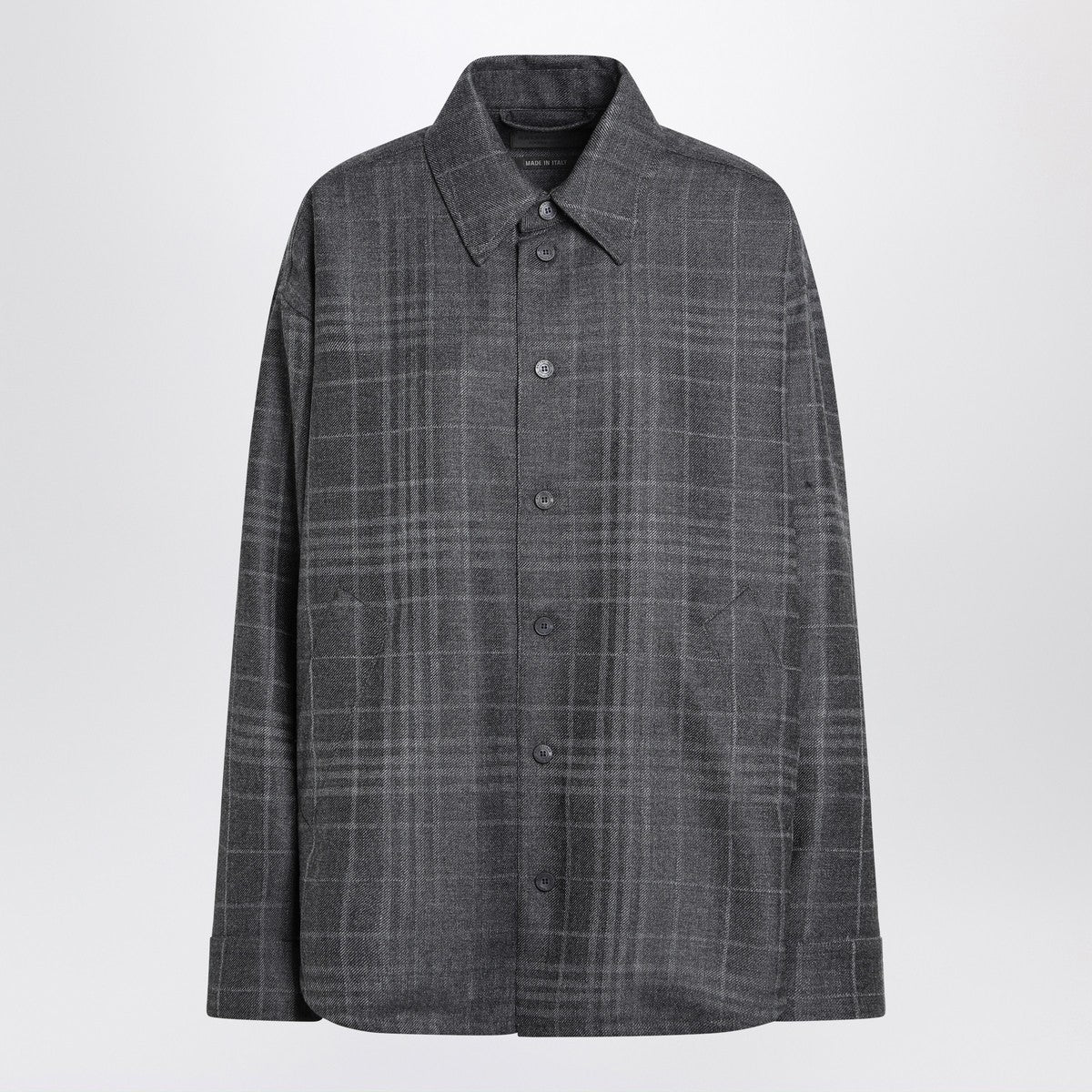 Balenciaga Grey wool tartan shirt jacket