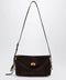 Balenciaga Le 7 Medium suede calfskin shoulder bag in Moka/Ruby