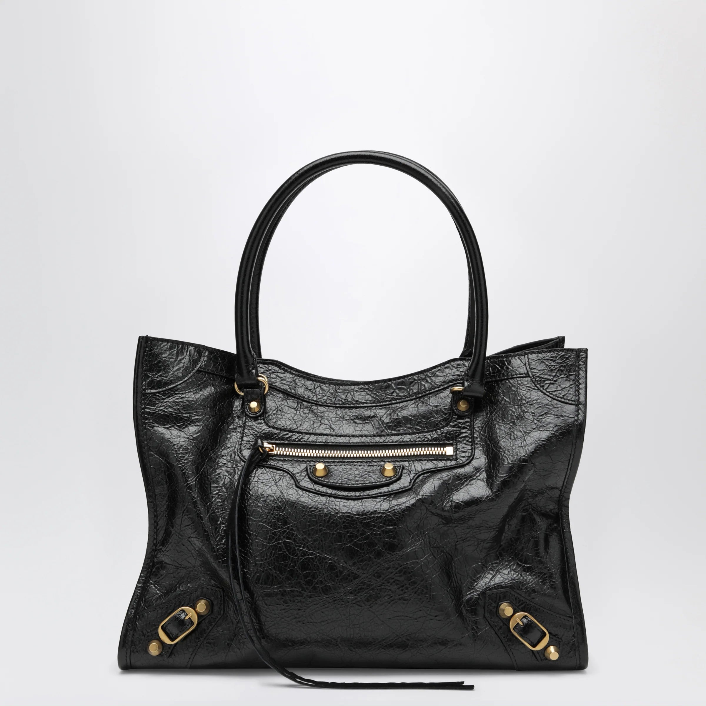 Balenciaga Le City small lambskin leather tote bag in black