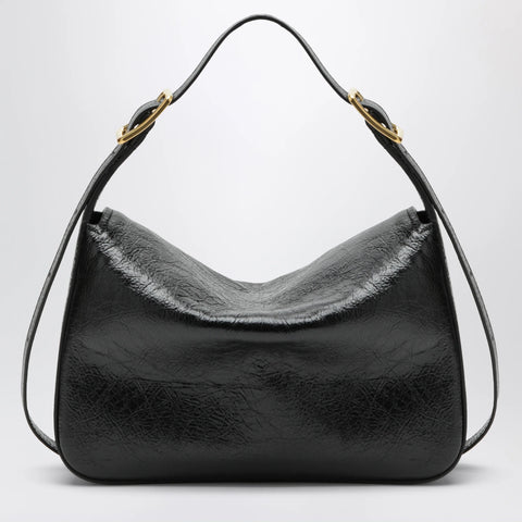 Balenciaga Medium Clicca shoulder bag in lambskin leather, black