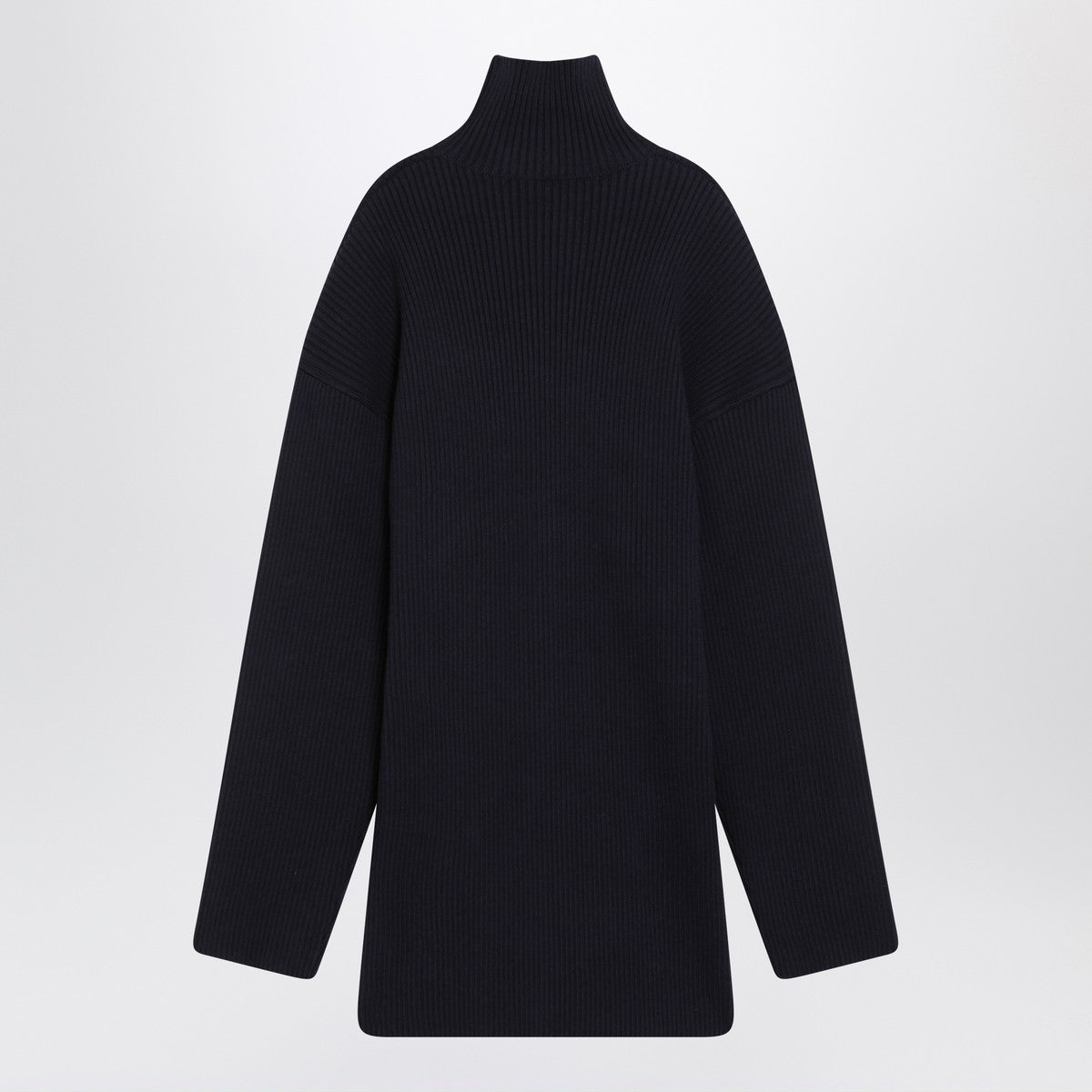 Balenciaga Pinched navy mini dress in wool and cotton