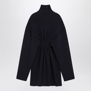 Balenciaga Pinched navy mini dress in wool and cotton