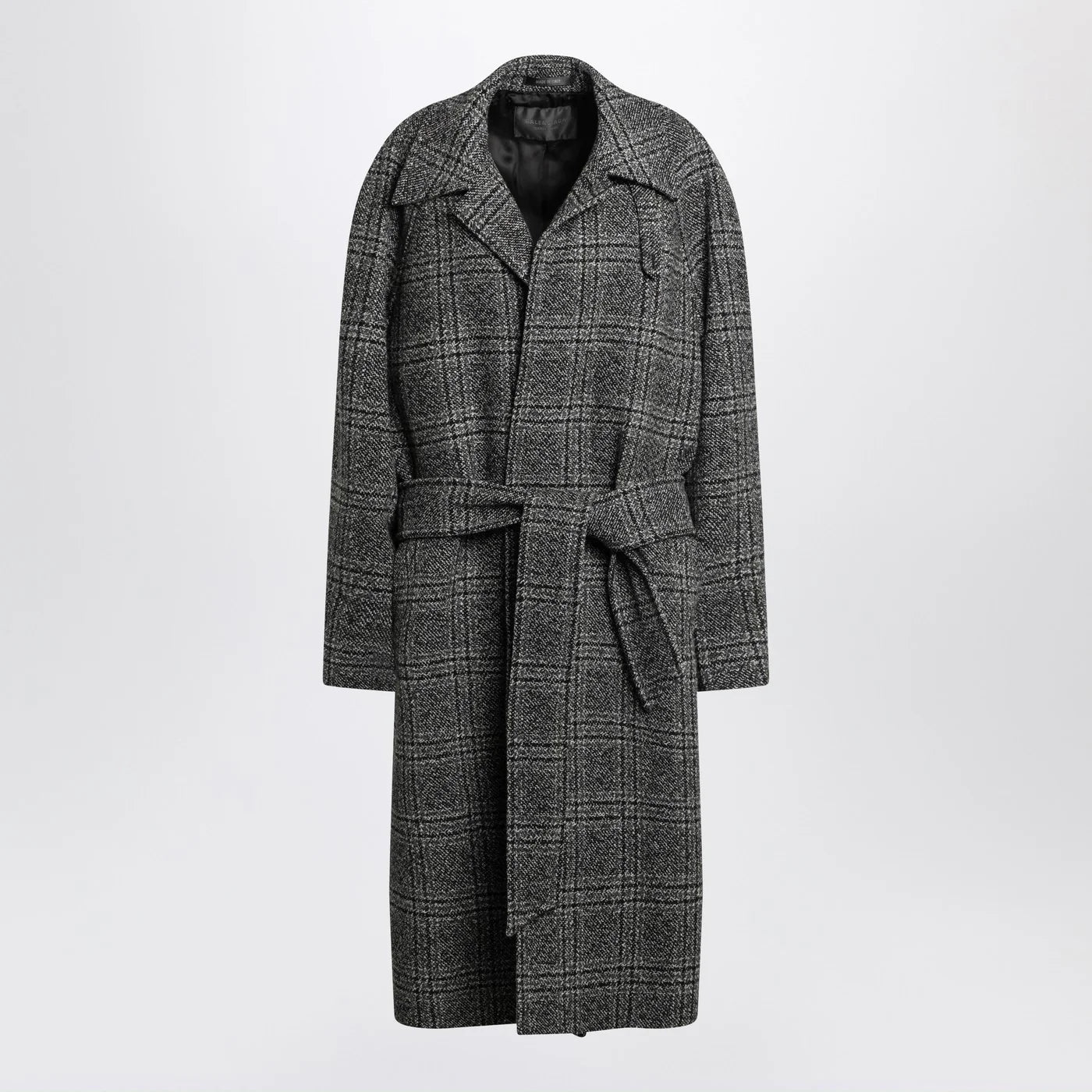 Balenciaga Raglan One Layer coat in black/grey check