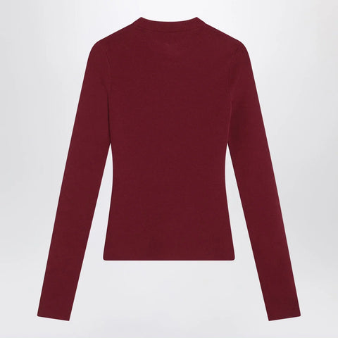 Balenciaga Ribbed burgundy Nano BB sweater