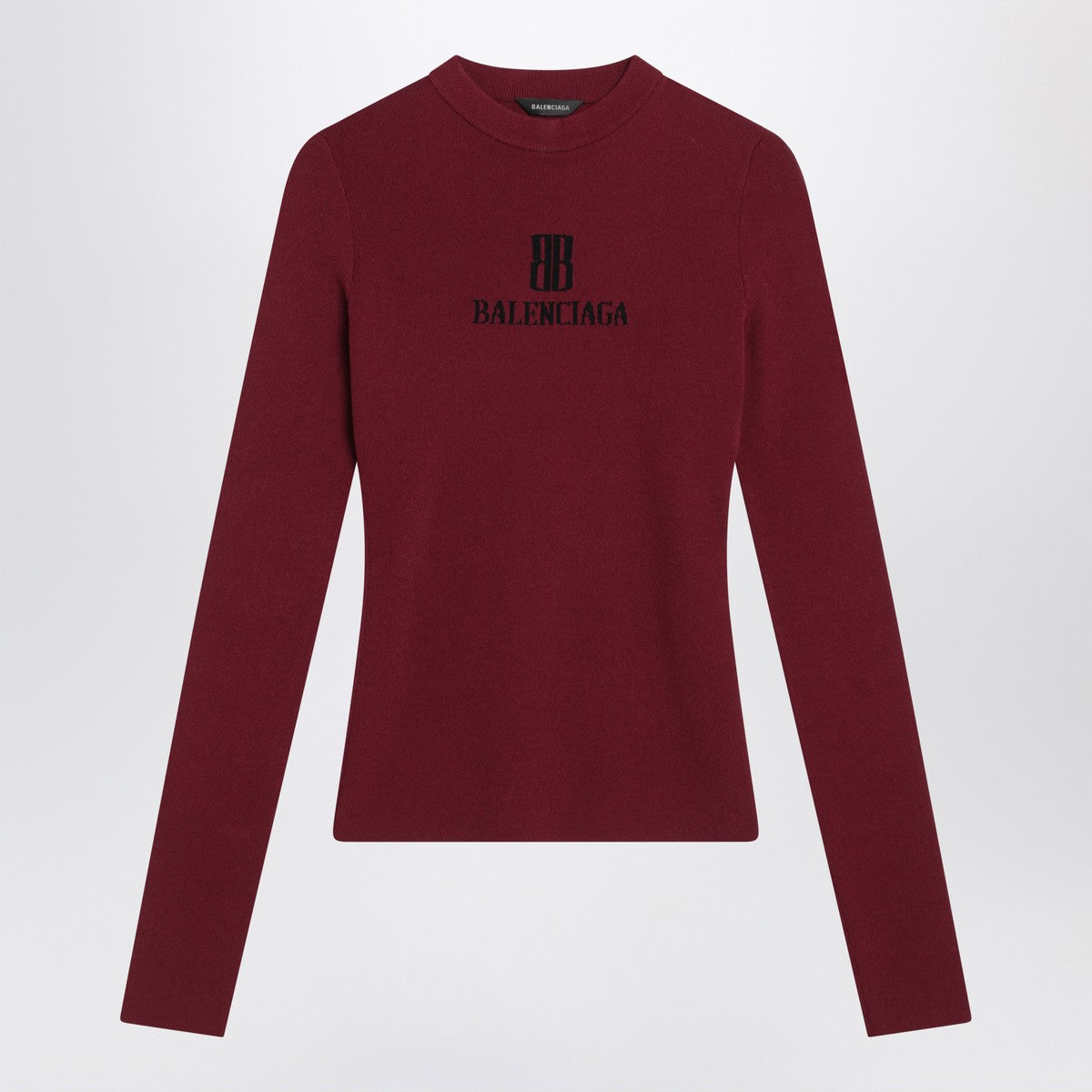 Balenciaga Ribbed burgundy Nano BB sweater