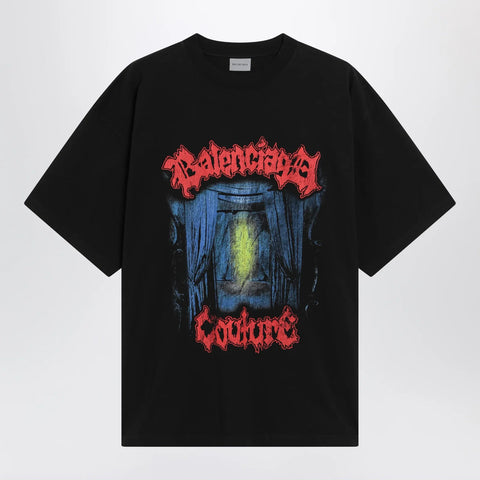 Balenciaga Salon de Couture cotton jersey T-shirt in black