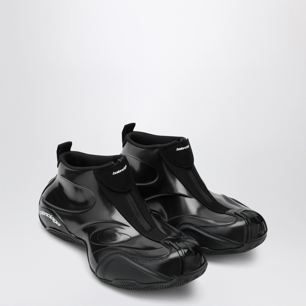 Balenciaga Shiny black polyester basketball sneakers
