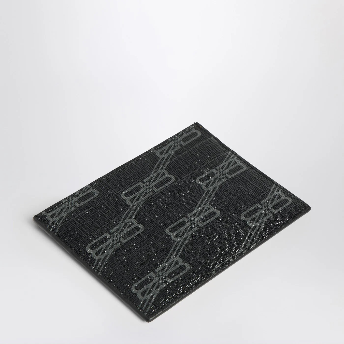 Balenciaga Signature card holder in black and grey BB Monogram coated canvas