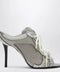 Balenciaga Stapler grey heeled sandals with distressed effect