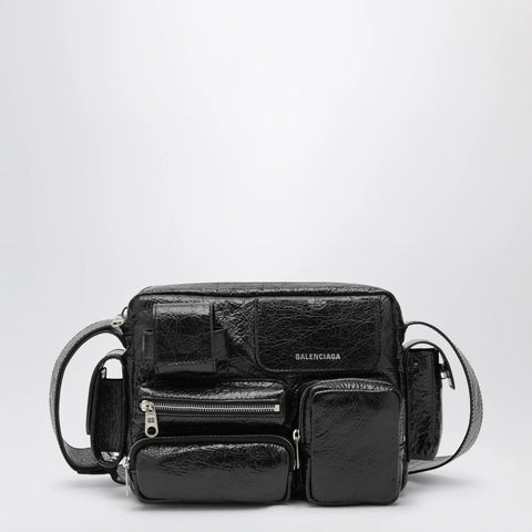 Balenciaga Superbusy camera bag in black Arena lambskin