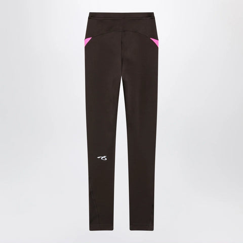 Balenciaga Techwear leggings in khaki/neon pink technical fabric
