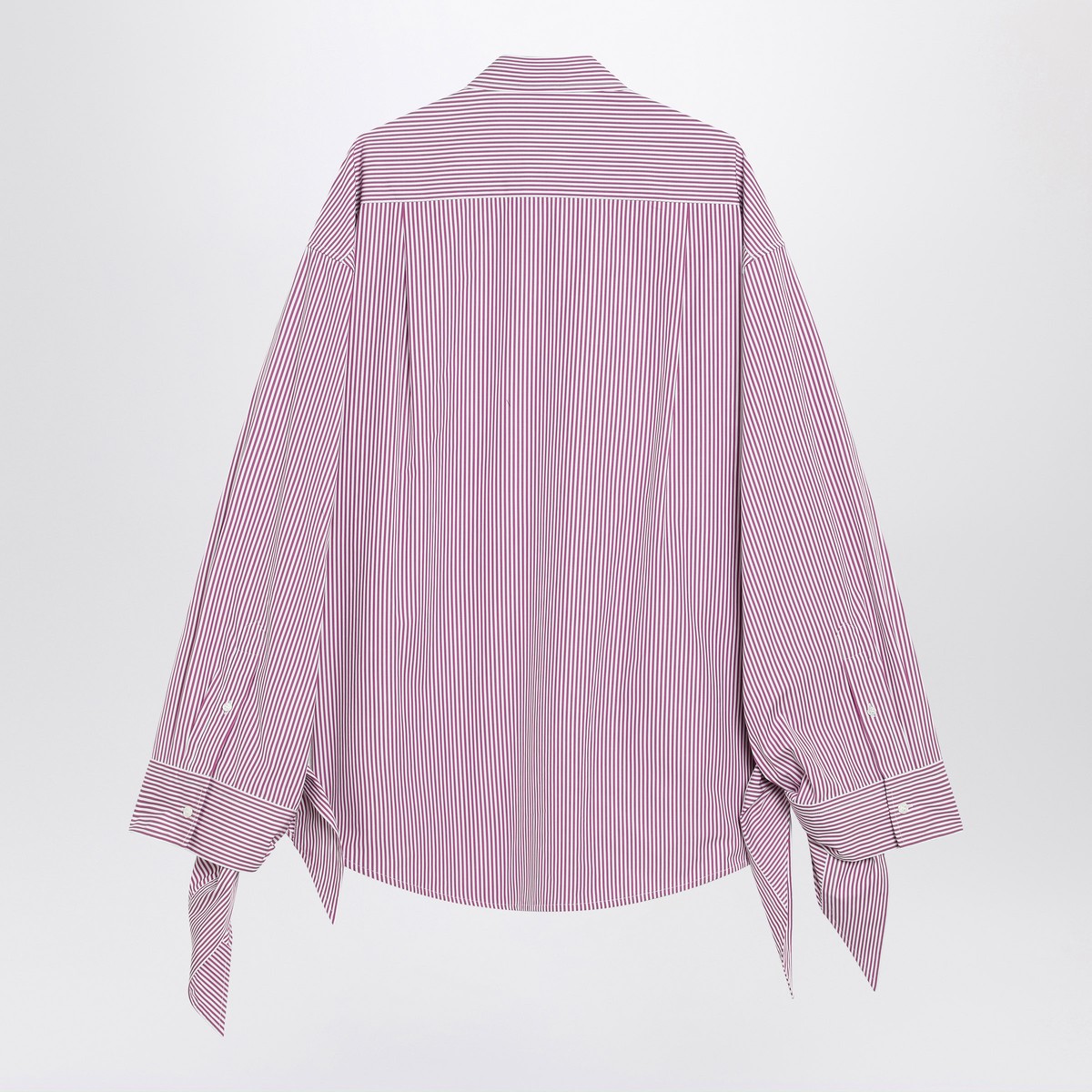 Balenciaga White/plum striped cotton shirt