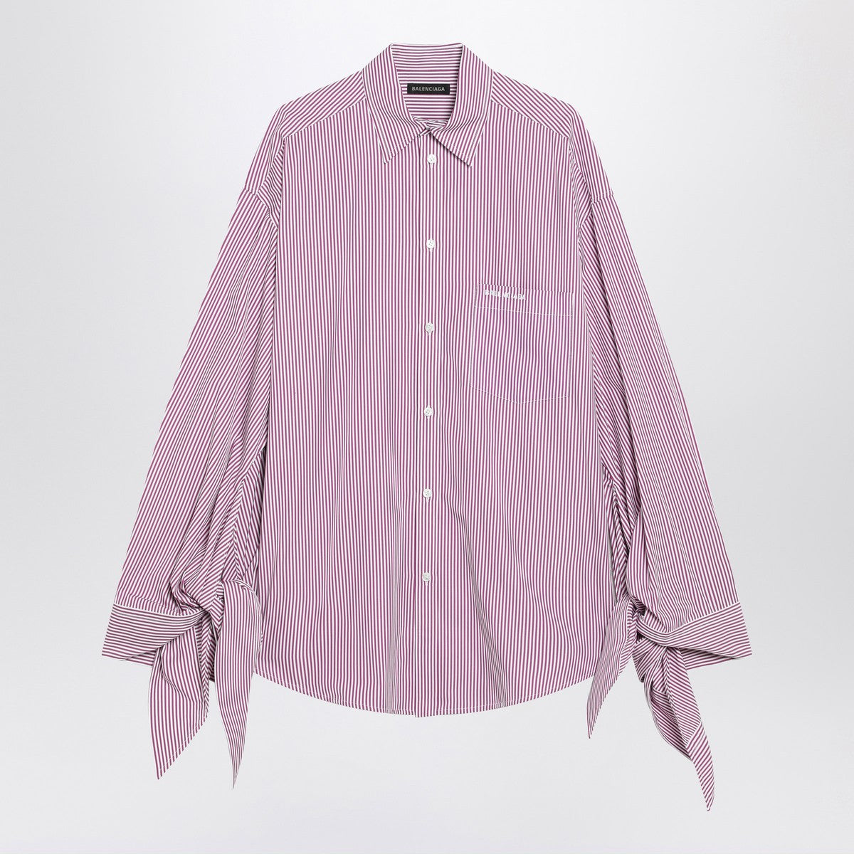 Balenciaga White/plum striped cotton shirt