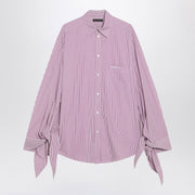 Balenciaga White/plum striped cotton shirt