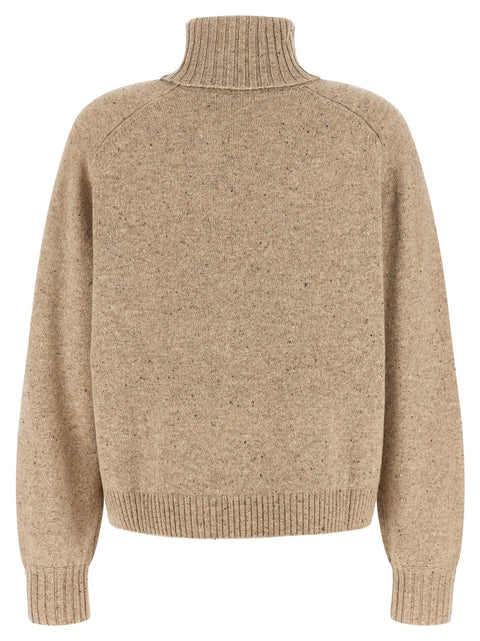 Ballantyne Beige Diamond Turtleneck Sweater