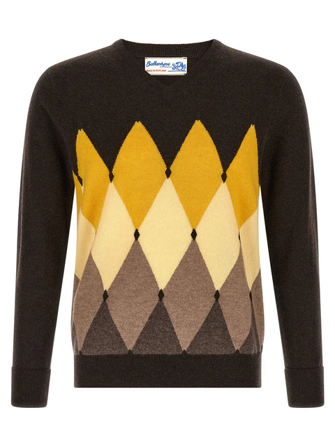 Ballantyne Classic Diamond Intarsia Sweater