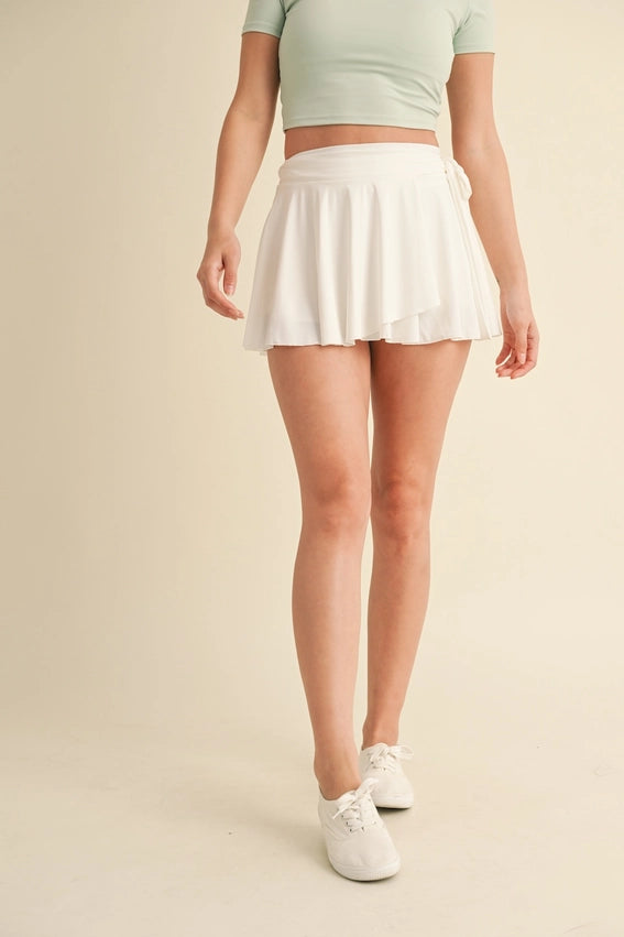 Balletcore Wrap Skort White-Skort-KIMBERLY C-S-White-Urbanheer