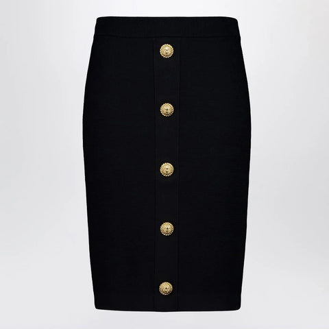 Balmain Black tweed pencil skirt