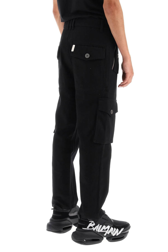 Balmain cotton cargo pants-men > clothing > trousers-Balmain-50-Black-Urbanheer