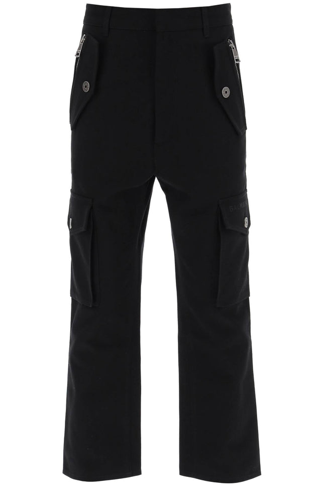 Balmain cotton cargo pants-men > clothing > trousers-Balmain-50-Black-Urbanheer