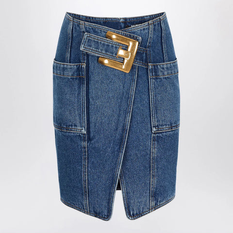 Balmain Denim skirt with belt