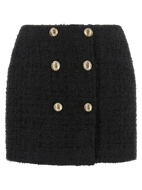 Balmain Embossed Button Detail Miniskirt