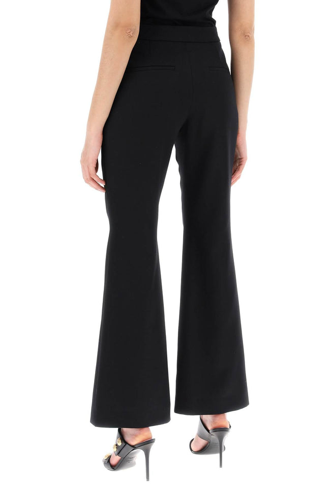 Balmain Flared Pants With Embossed Buttons-women > clothing > trousers-Balmain-36-Black-Urbanheer