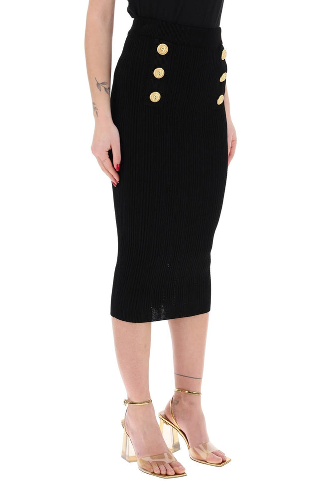 Balmain "knitted midi skirt with embossed-women > clothing > skirts > midi-Balmain-Urbanheer