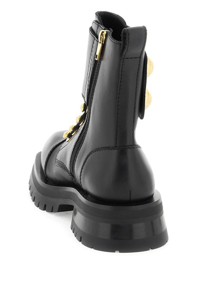 Balmain leather ranger boots with maxi buttons-women > shoes > boots > combat boots-Balmain-Urbanheer