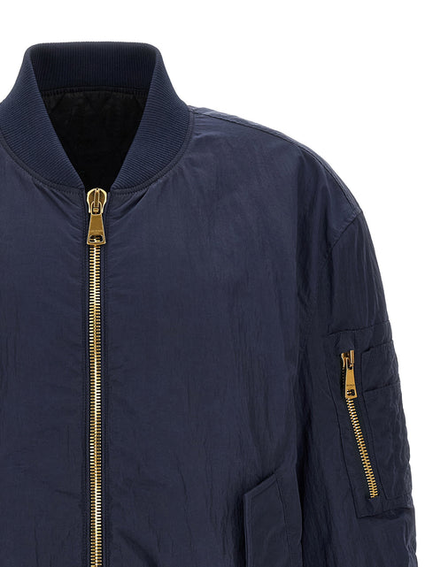 Balmain Logo Embroidery Bomber Jacket