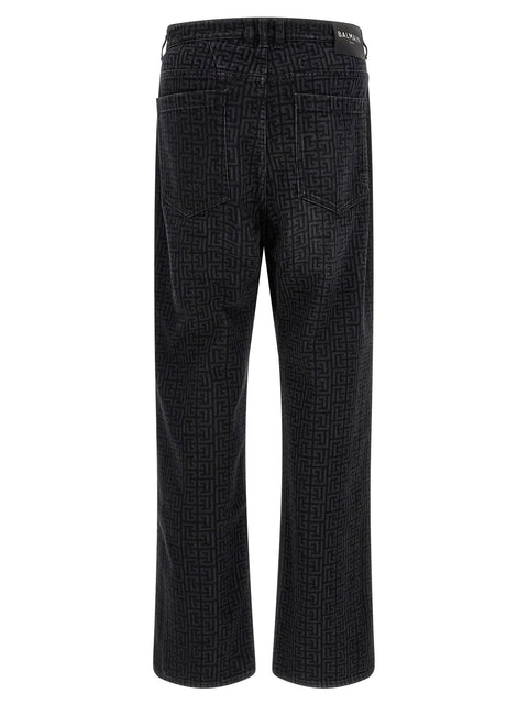 Balmain Monogram Pattern Jeans