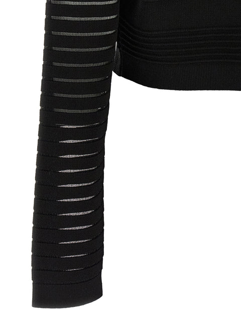 Balmain Semi-transparent Stripes Cardigan