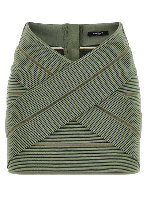 Balmain V-shaped Waist Skirt
