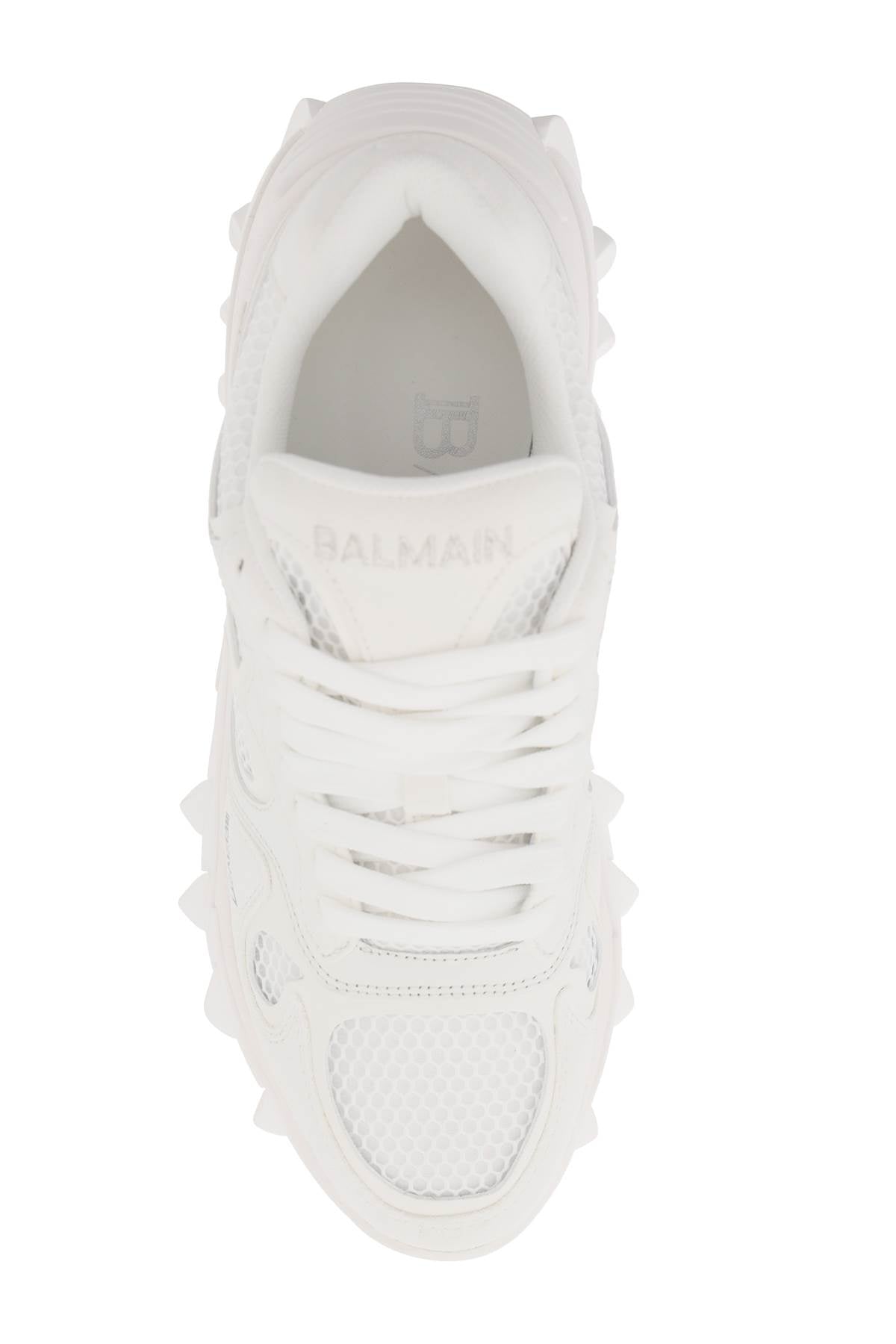 Balmain b-east leather and mesh sneakers-Men > Shoes > Sneakers-Balmain-40-White-Urbanheer