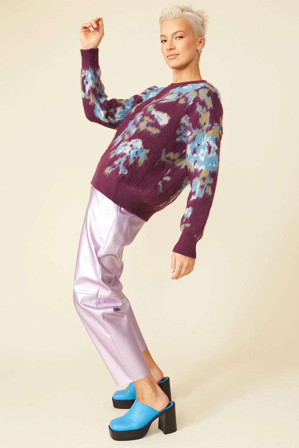 Banana Peel Blend Floral Purple Jumper-Tops-Buy Me Fur Ltd-One Size-Purple-Banana Peel-Urbanheer