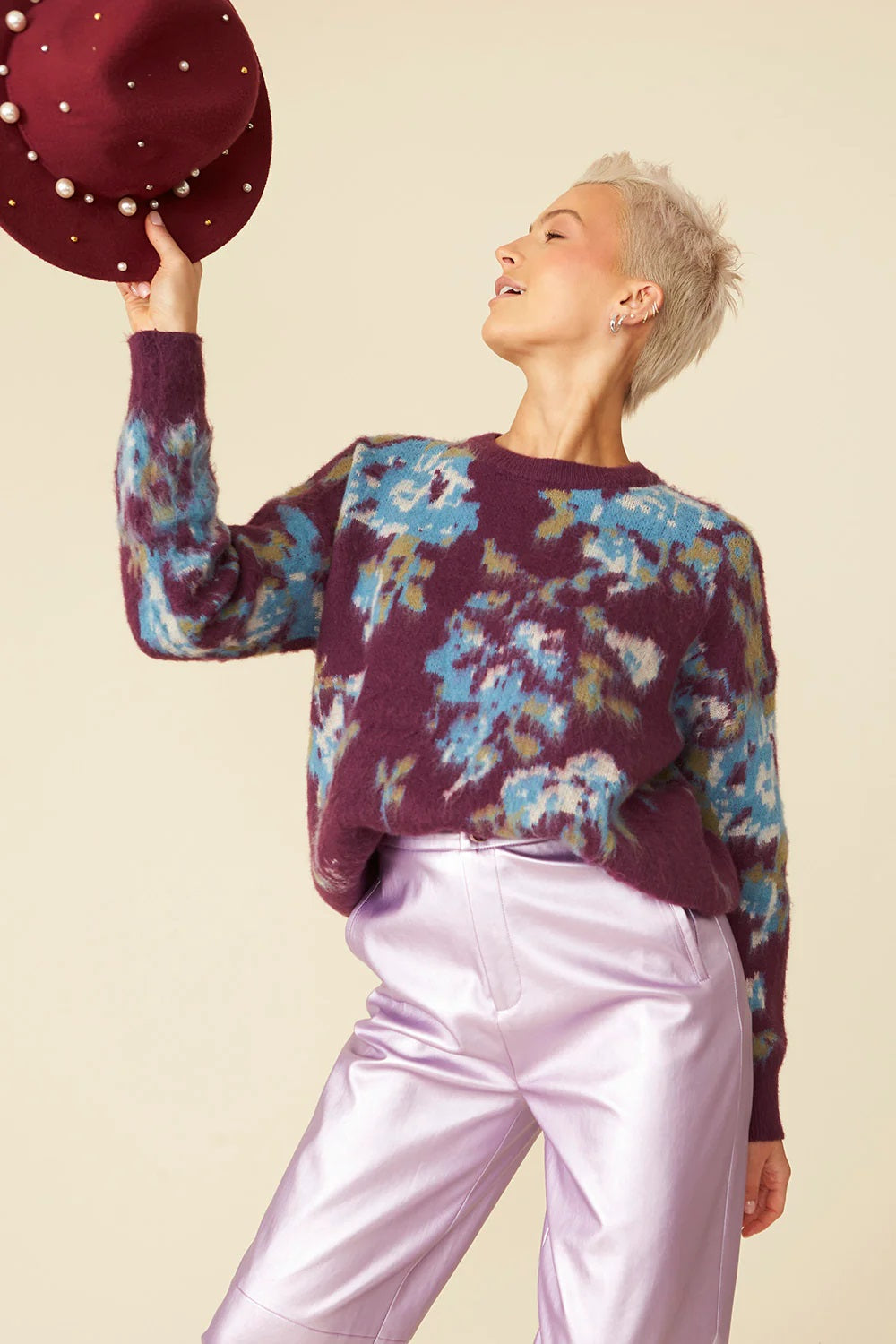 Banana Peel Blend Floral Purple Jumper-Tops-Buy Me Fur Ltd-One Size-Purple-Banana Peel-Urbanheer