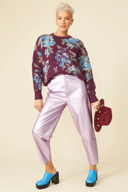 Banana Peel Blend Floral Purple Jumper-Tops-Buy Me Fur Ltd-One Size-Purple-Banana Peel-Urbanheer